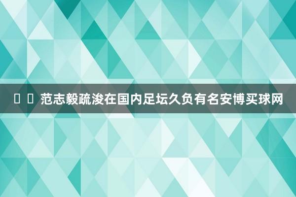 ​​范志毅疏浚在国内足坛久负有名安博买球网