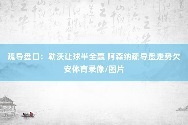 疏导盘口：勒沃让球半全赢 阿森纳疏导盘走势欠安体育录像/图片